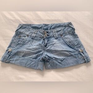 True Religion light jean shorts